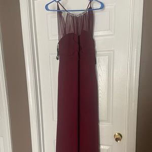 alfred angelo burgundy bridesmaid dress